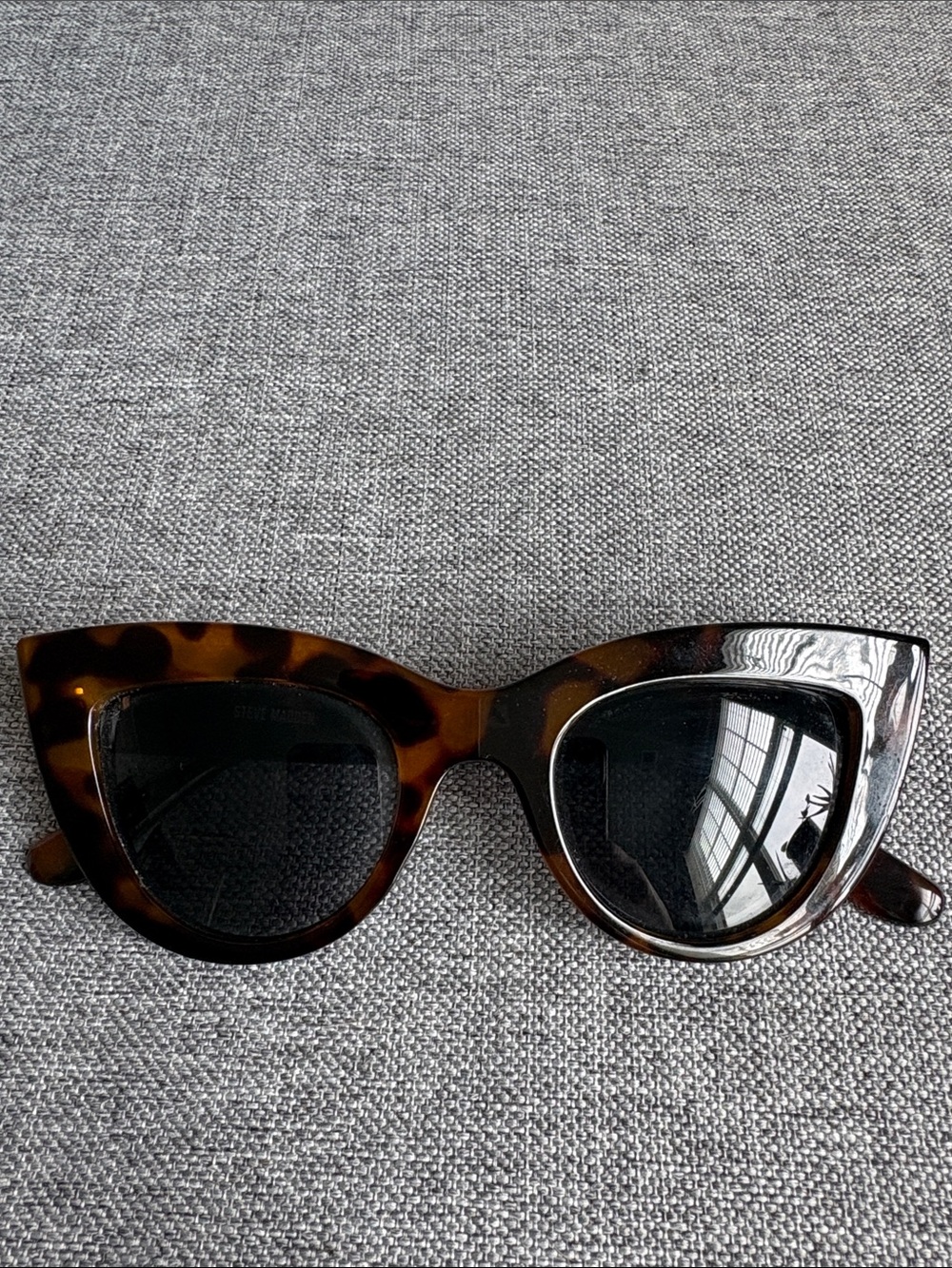 Steve Madden Tortoiseshell Cat-Eye Sunglasses with Dark Lenses